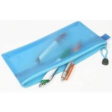 Estojo Escolar em Tecido Plástico Transparente